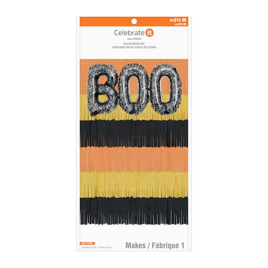 Boo Balloon & Fringe Photo Backdrop Kit by Celebrate It™ Halloween